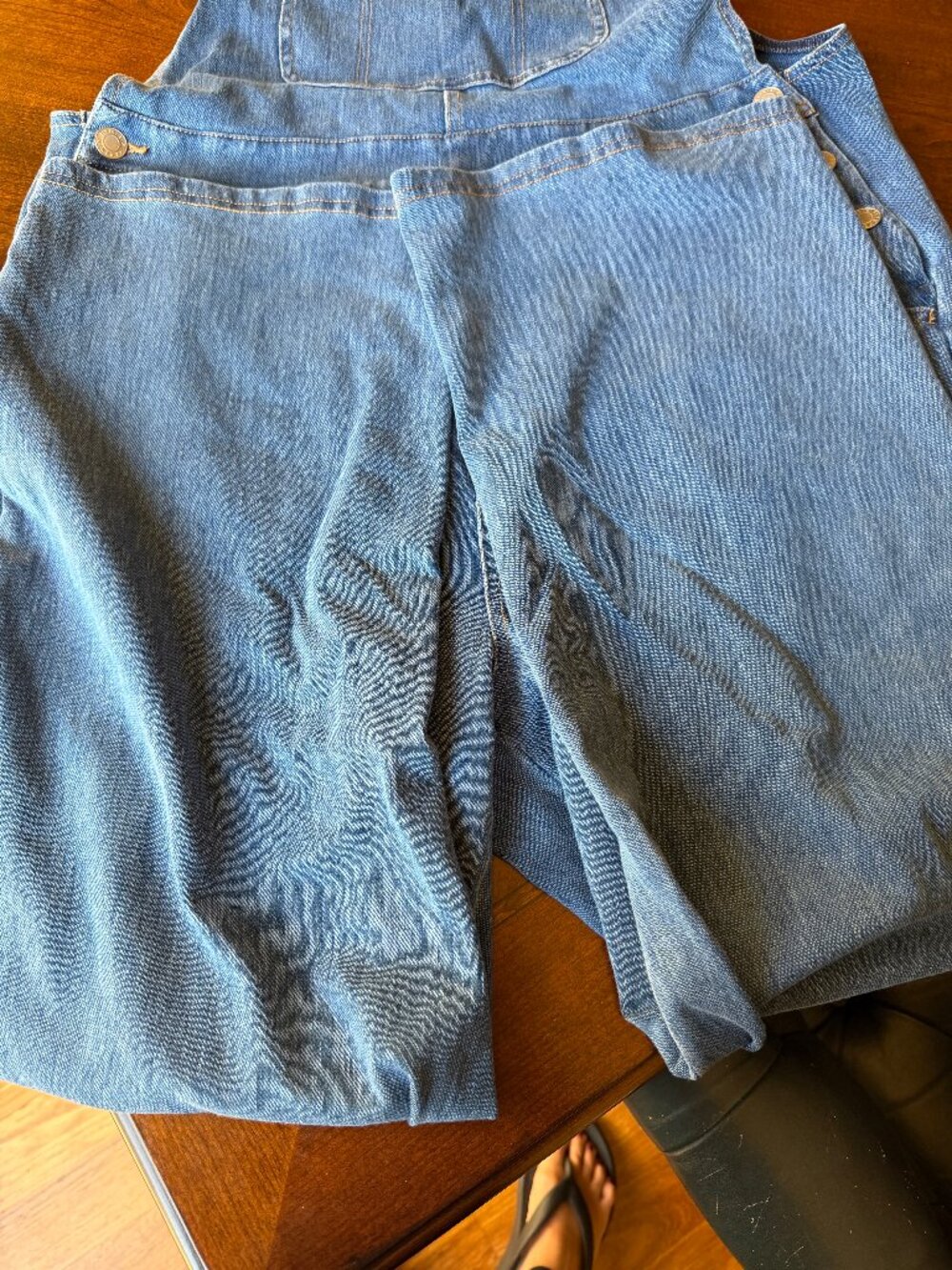 Women's Blue Denim Overalls - Classic Relaxed Fit - Picture 3 of 4